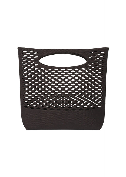 A product shot of the GOOD GOODS ISSEY MIYAKE MOKKO BASKET bag in black x brown (17).