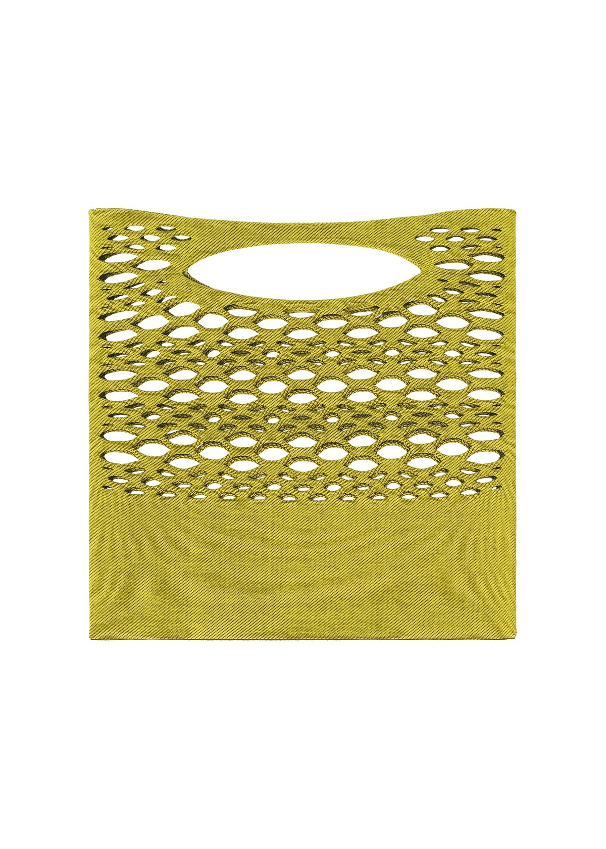 A detail shot of the GOOD GOODS ISSEY MIYAKE MOKKO BASKET bag.