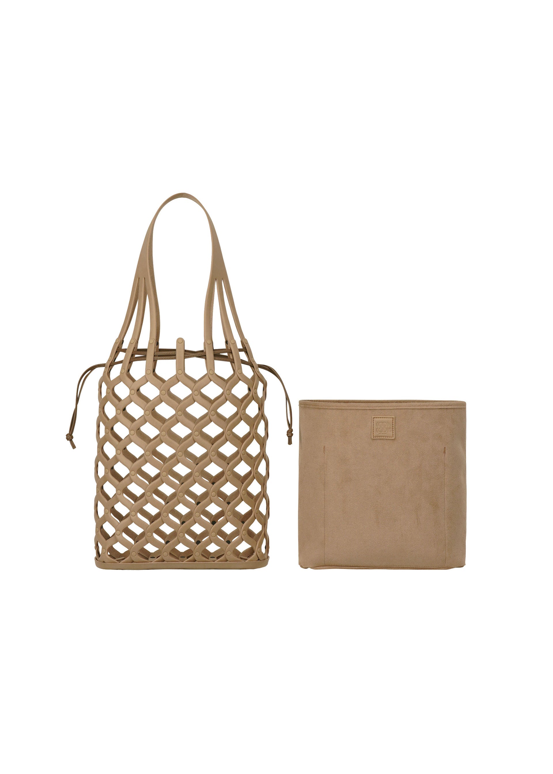 A detail shot of the GOOD GOODS ISSEY MIYAKE AMIME bag.
