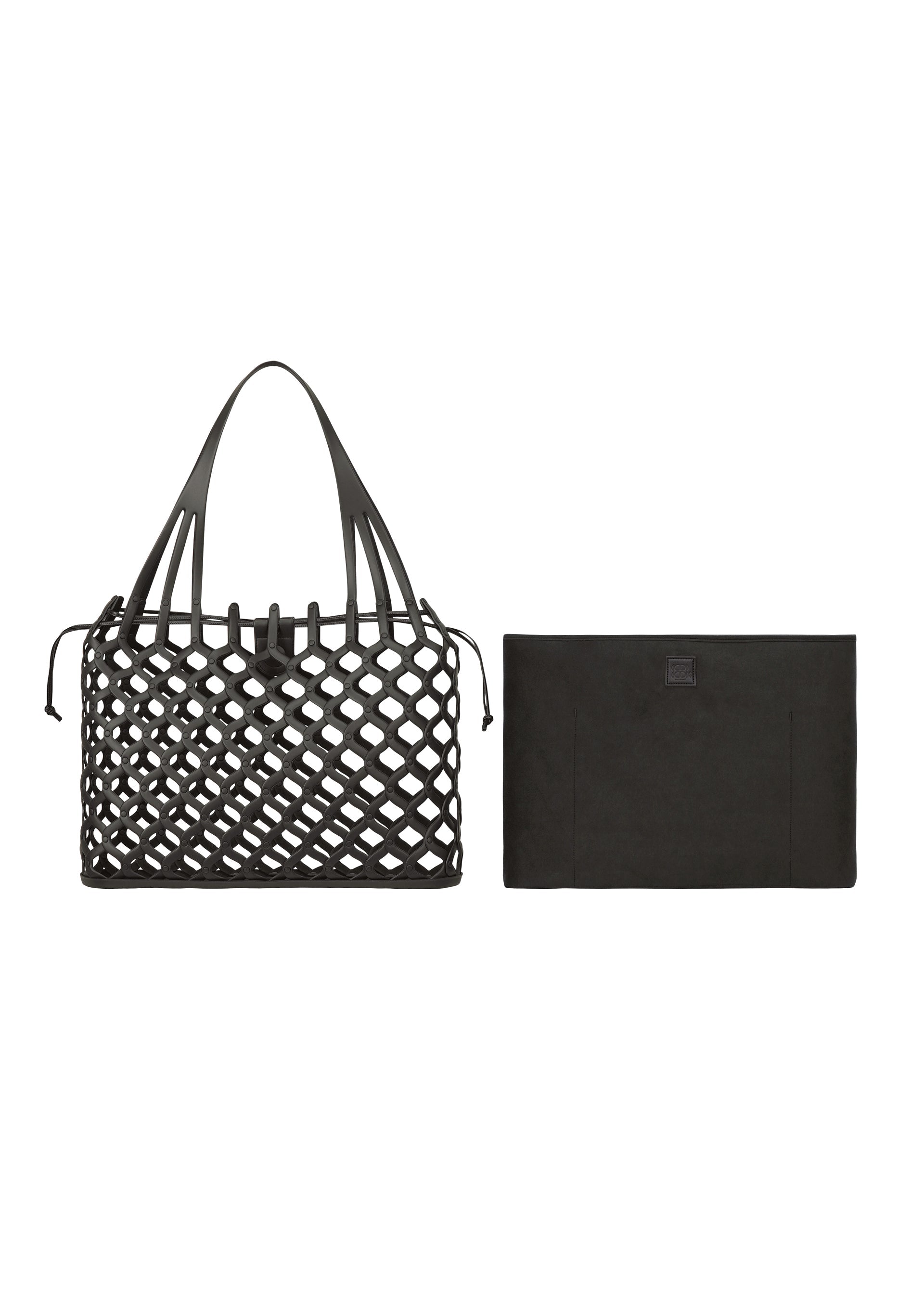 A detail shot of the GOOD GOODS ISSEY MIYAKE AMIME bag.