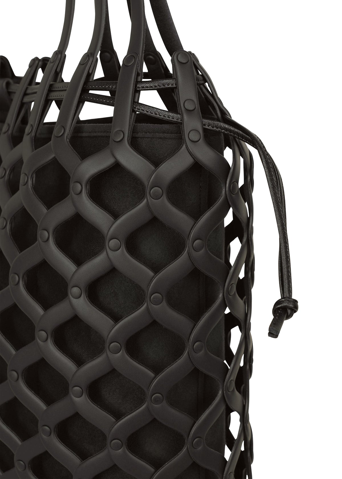 A detail shot of the GOOD GOODS ISSEY MIYAKE AMIME bag.