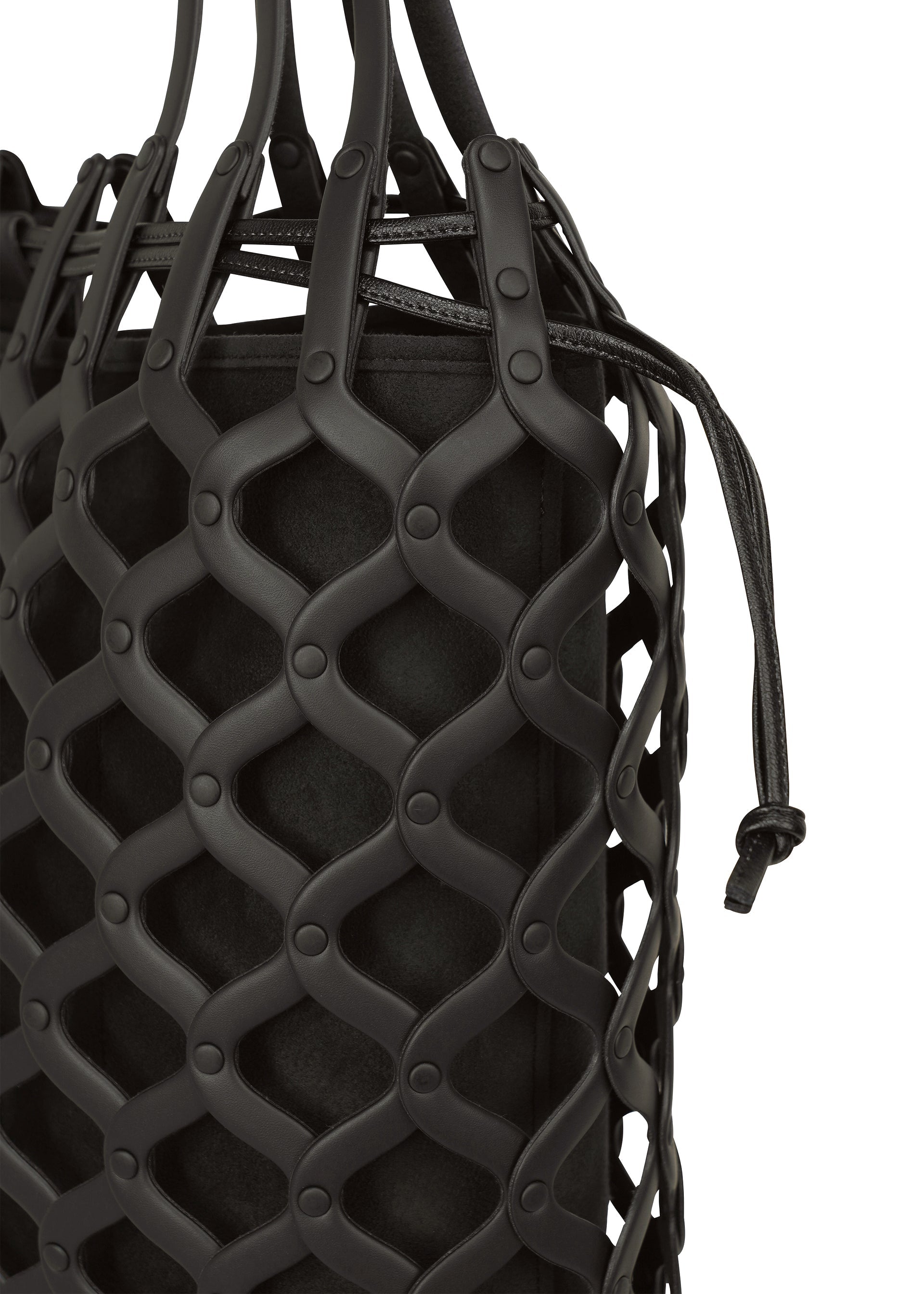 A detail shot of the GOOD GOODS ISSEY MIYAKE AMIME bag.