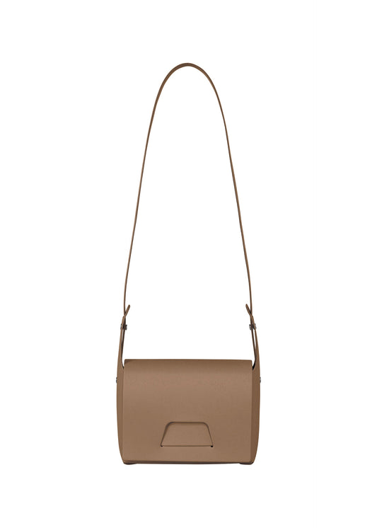 A product shot of the GOOD GOODS ISSEY MIYAKE BOX bag in dark brown (49).