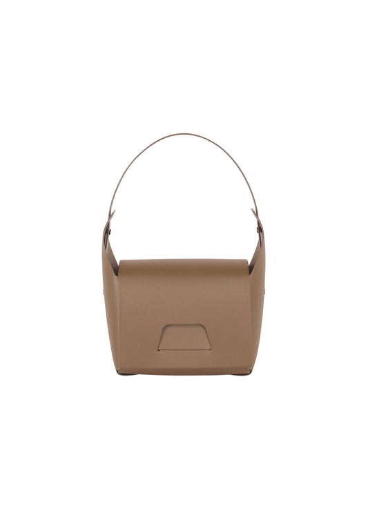 A product shot of the GOOD GOODS ISSEY MIYAKE BOX bag in dark brown (49).