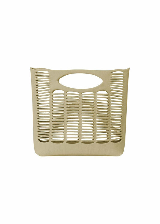 A product shot of the GOOD GOODS ISSEY MIYAKE MOKKO bag in beige.