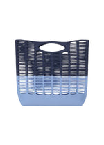 A product shot of the GOOD GOODS ISSEY MIYAKE MOKKO BI COLOR bag in navy x steel blue.