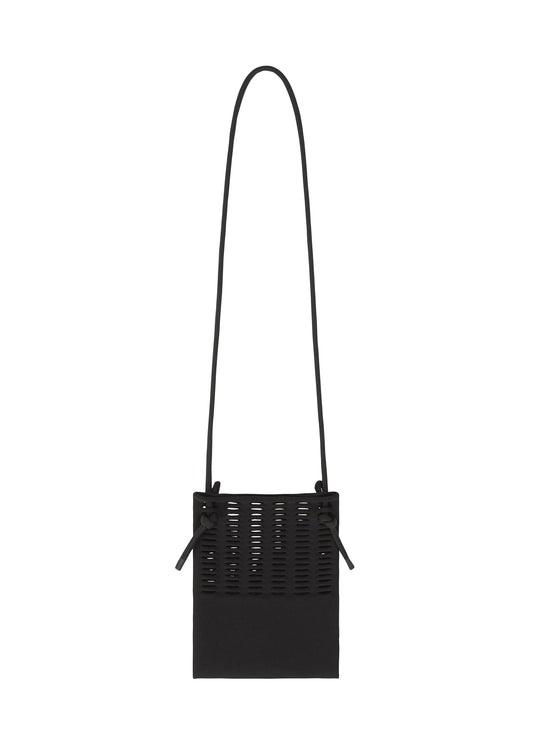 A product shot of the GOOD GOODS ISSEY MIYAKE MOKKO KNAPSACK bag in black.