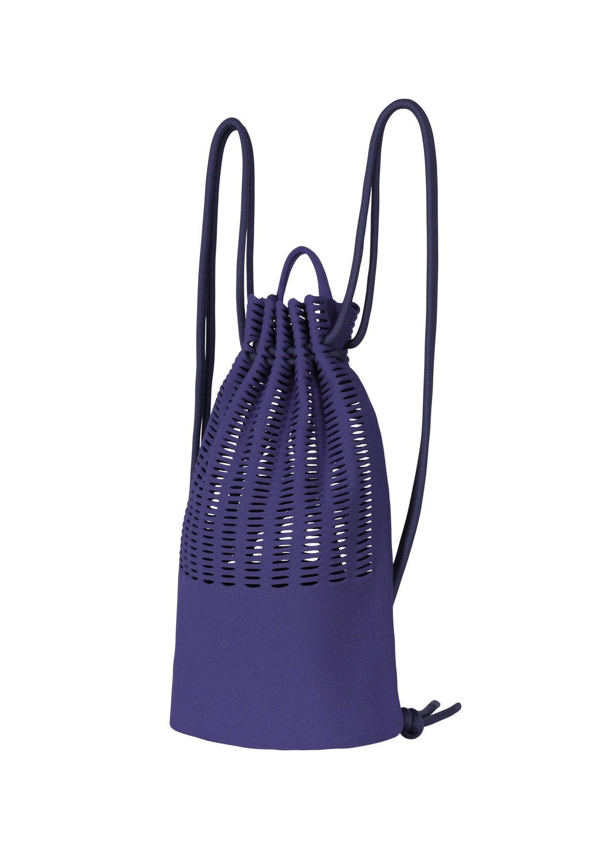 A product shot of the GOOD GOODS ISSEY MIYAKE MOKKO KNAPSACK bag in blue purple.