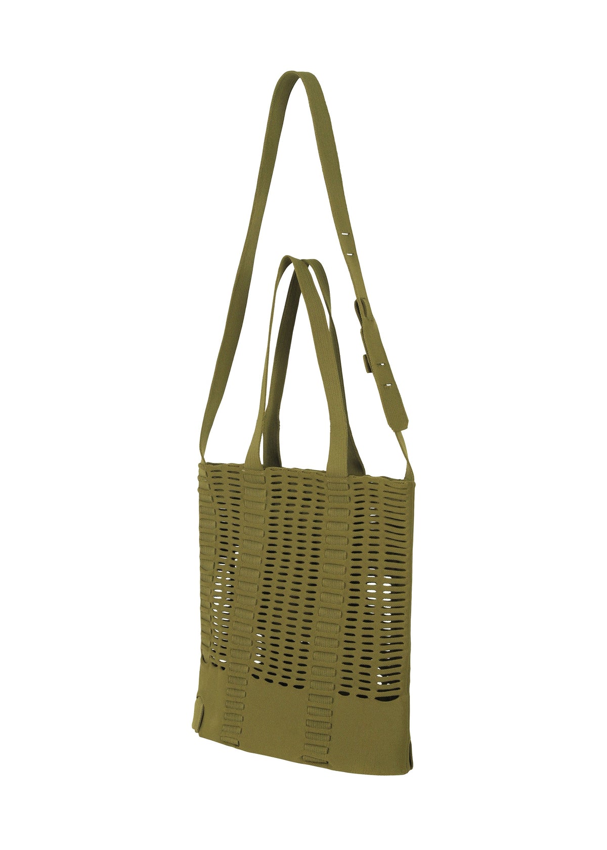 A detail shot of the GOOD GOODS ISSEY MIYAKE MOKKO MONO bag.