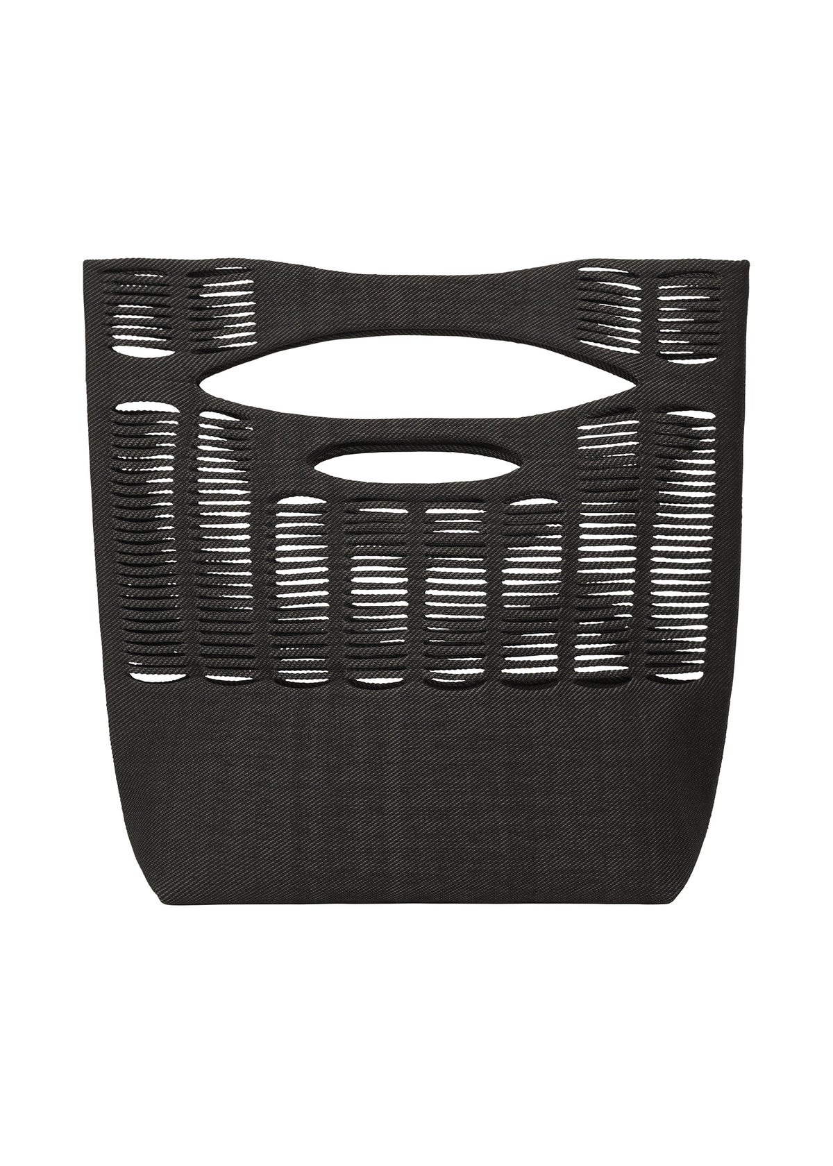 A product shot of the GOOD GOODS ISSEY MIYAKE MOKKO TWILL bag in black x grey (19).