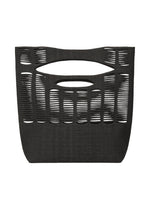A product shot of the GOOD GOODS ISSEY MIYAKE MOKKO TWILL bag in black x grey (19).