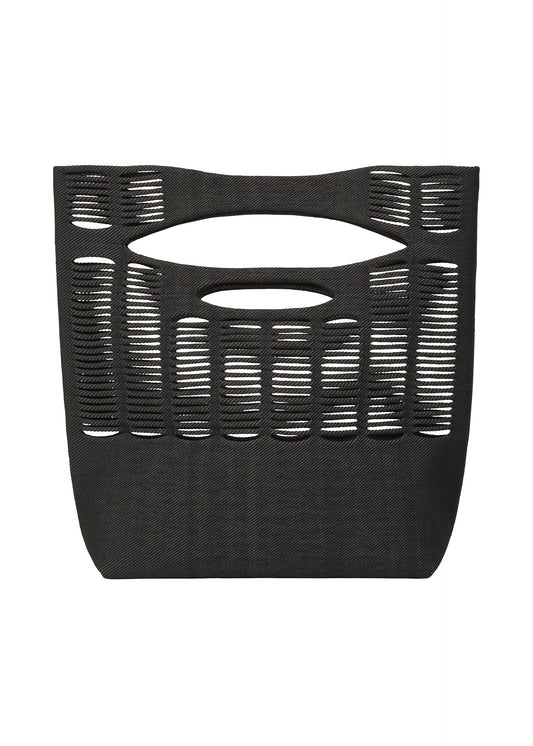 A product shot of the GOOD GOODS ISSEY MIYAKE MOKKO TWILL bag in black x grey (19).