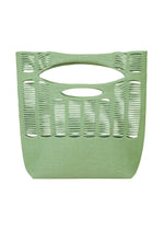 A product shot of the GOOD GOODS ISSEY MIYAKE MOKKO TWILL bag in celadon green x powder blue (63).
