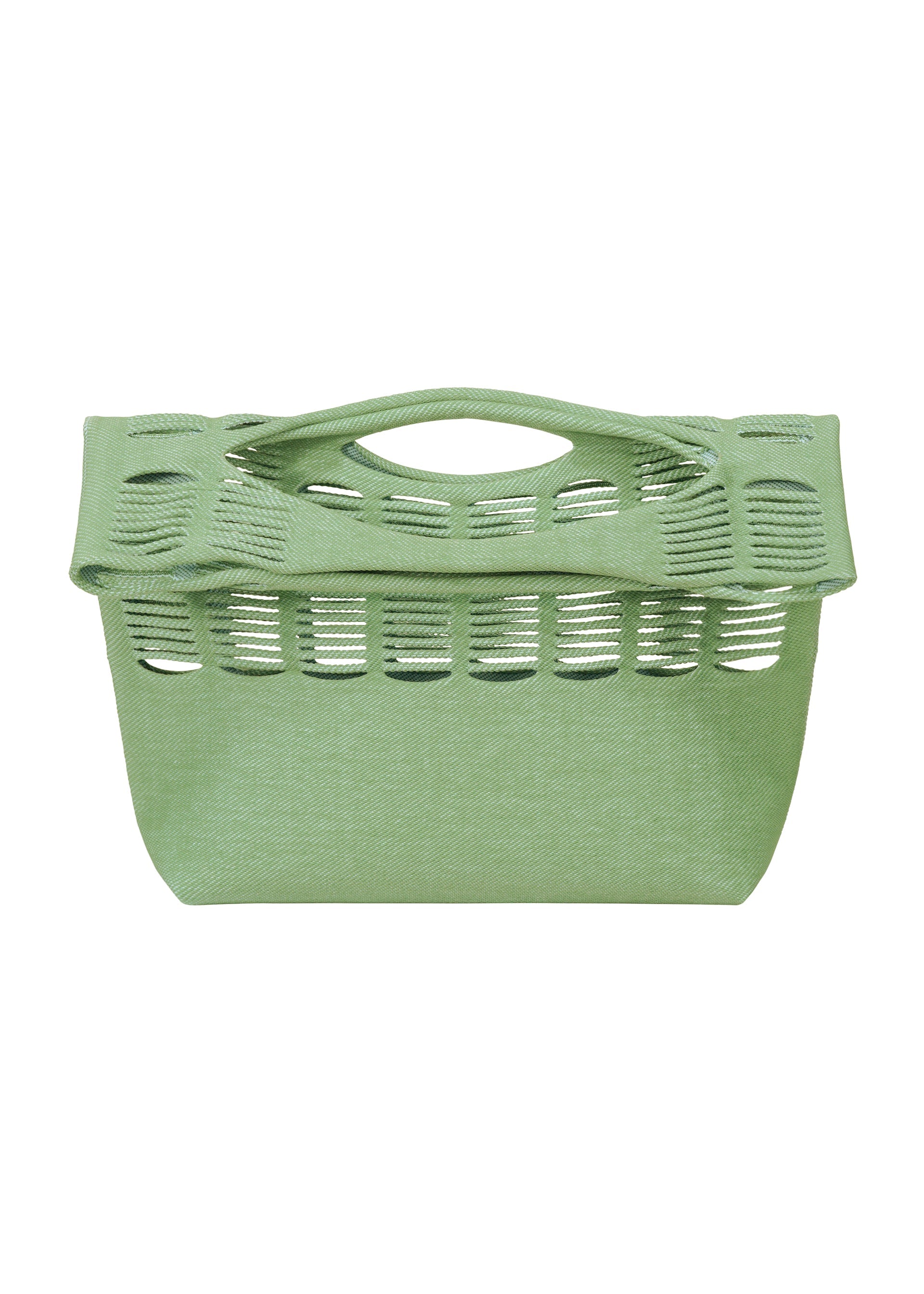 A detail shot of the GOOD GOODS ISSEY MIYAKE MOKKO TWILL bag.