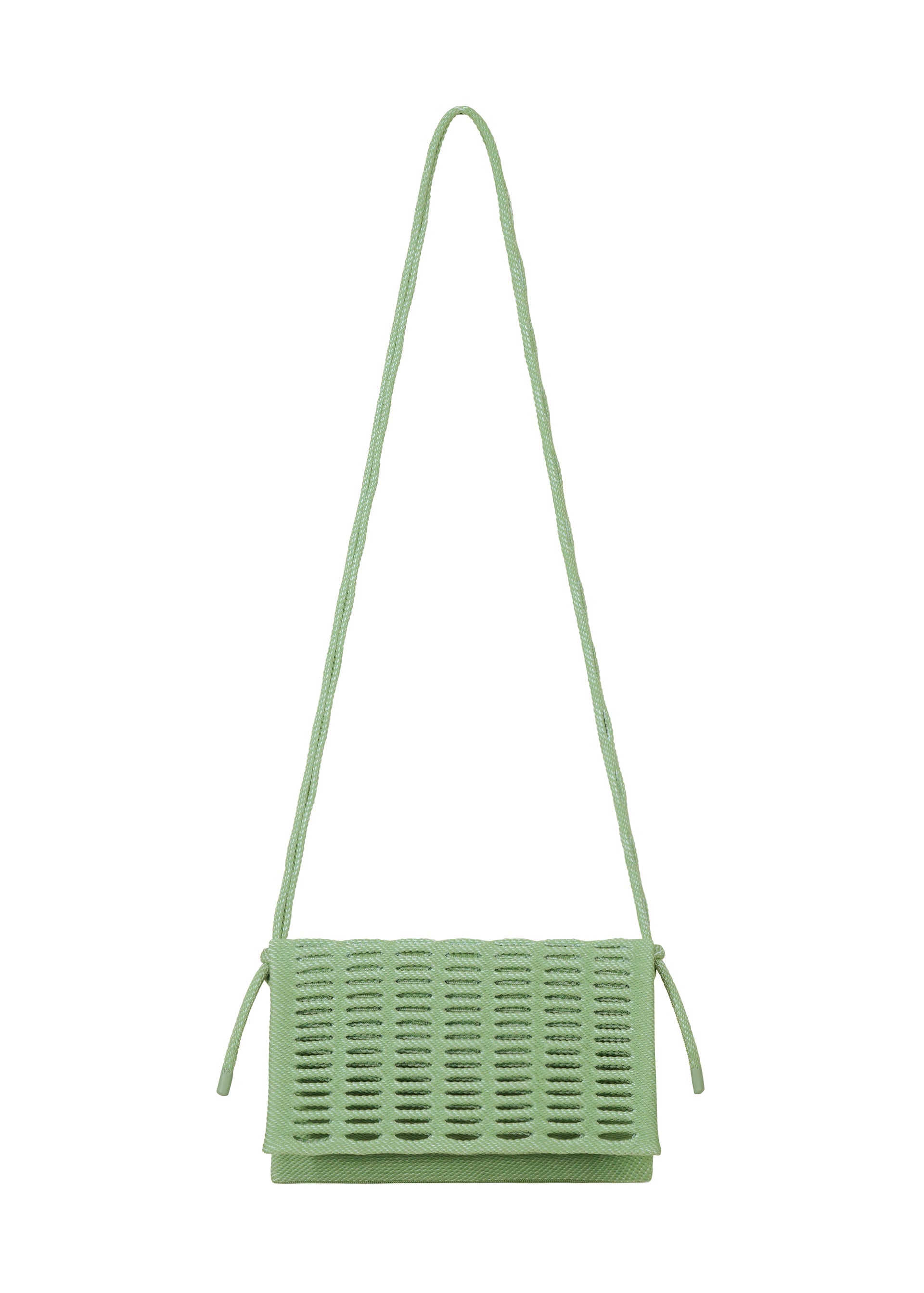 A product shot of the GOOD GOODS ISSEY MIYAKE MOKKO TWILL bag in celadon green x powder blue (63).