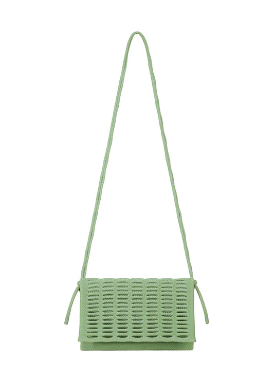 A product shot of the GOOD GOODS ISSEY MIYAKE MOKKO TWILL bag in celadon green x powder blue (63).