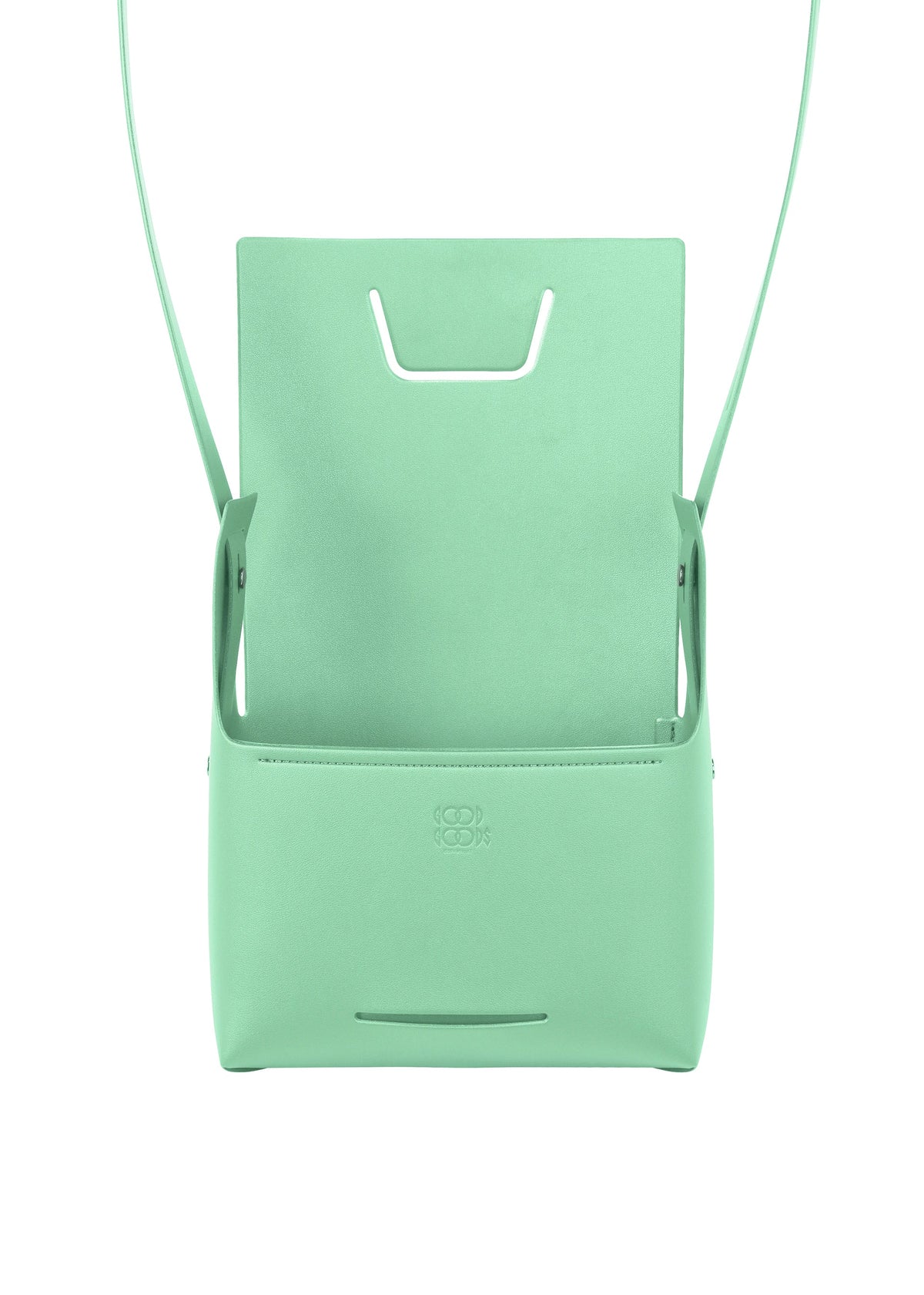 A detail shot of the GOOD GOODS ISSEY MIYAKE BOX bag.