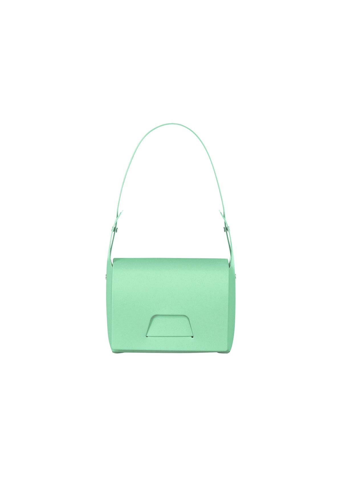 A detail shot of the GOOD GOODS ISSEY MIYAKE BOX bag.