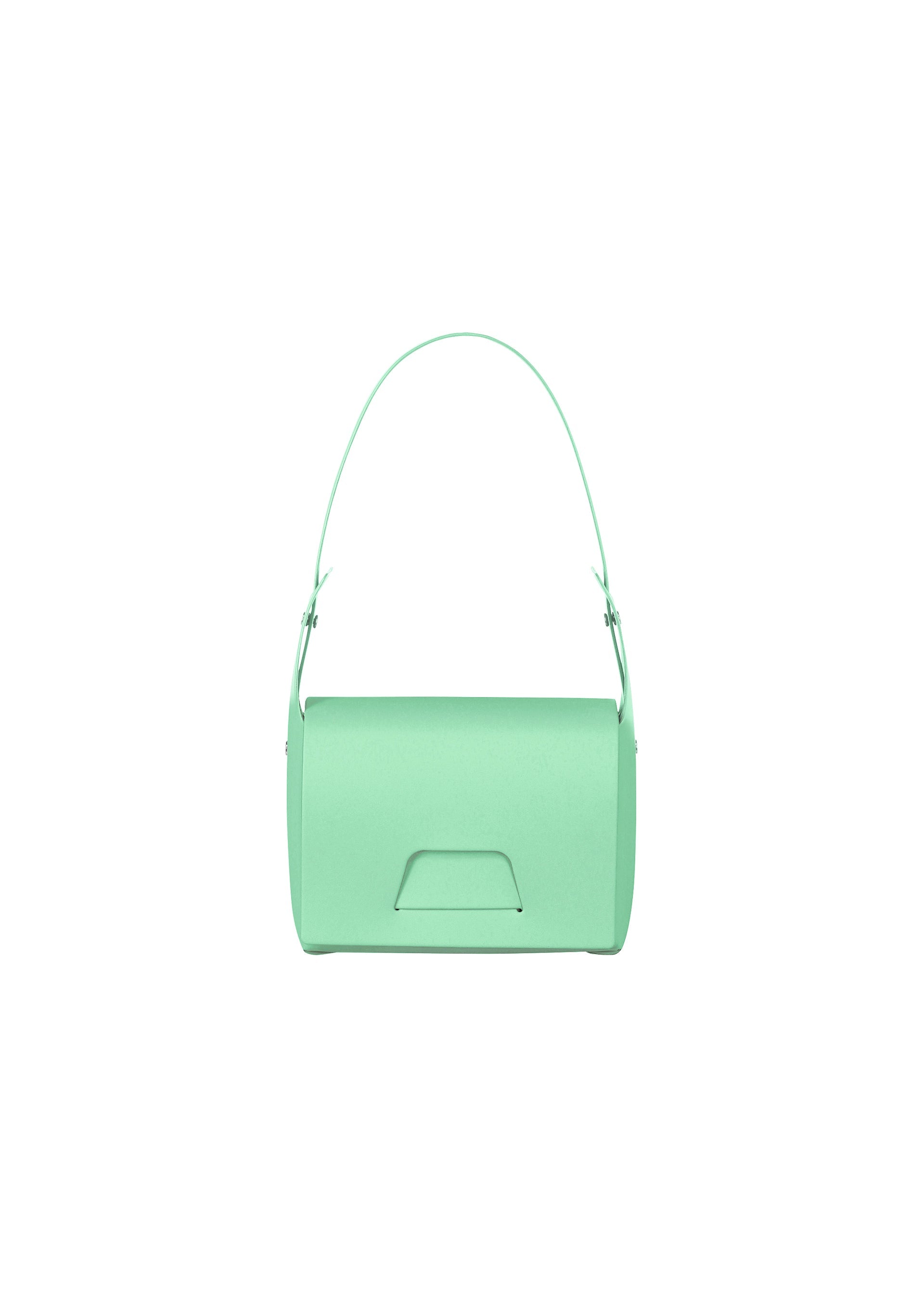 A detail shot of the GOOD GOODS ISSEY MIYAKE BOX bag.