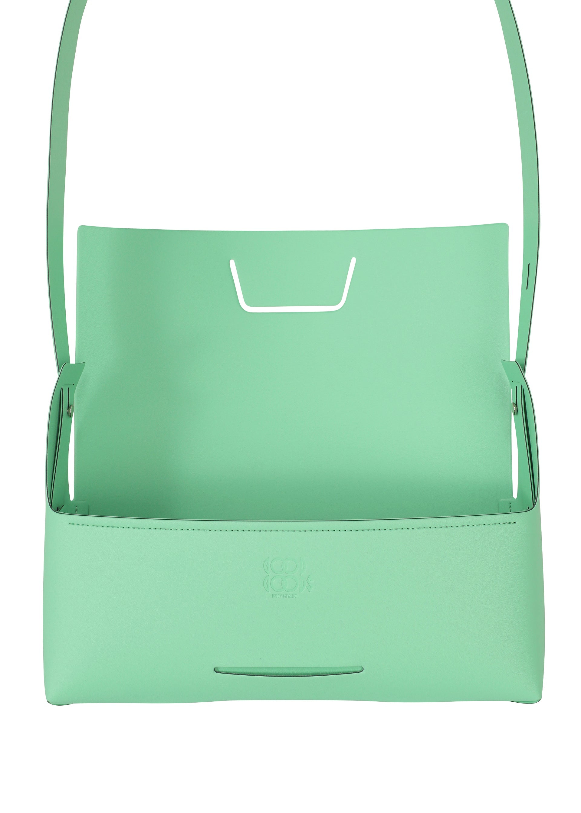 A detail shot of the GOOD GOODS ISSEY MIYAKE BOX bag.