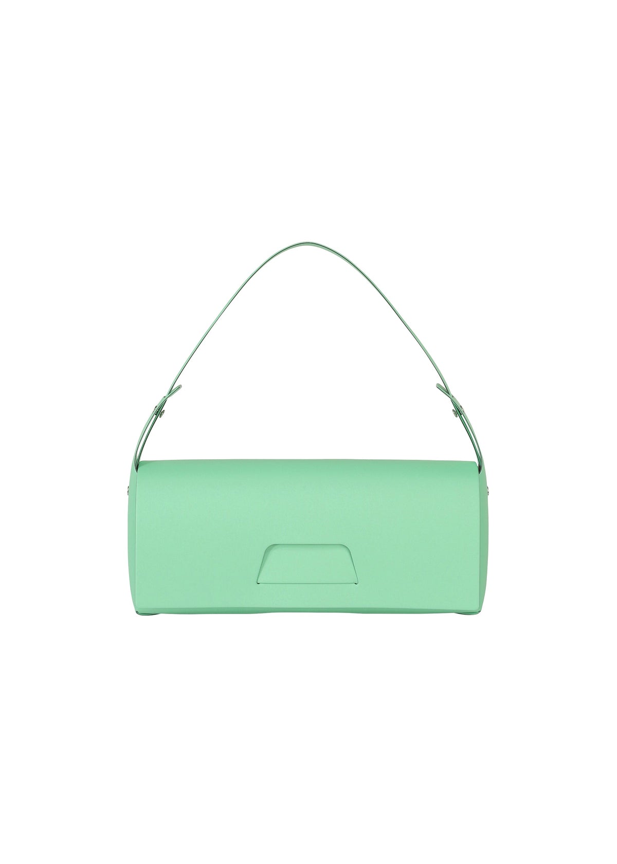 A detail shot of the GOOD GOODS ISSEY MIYAKE BOX bag.