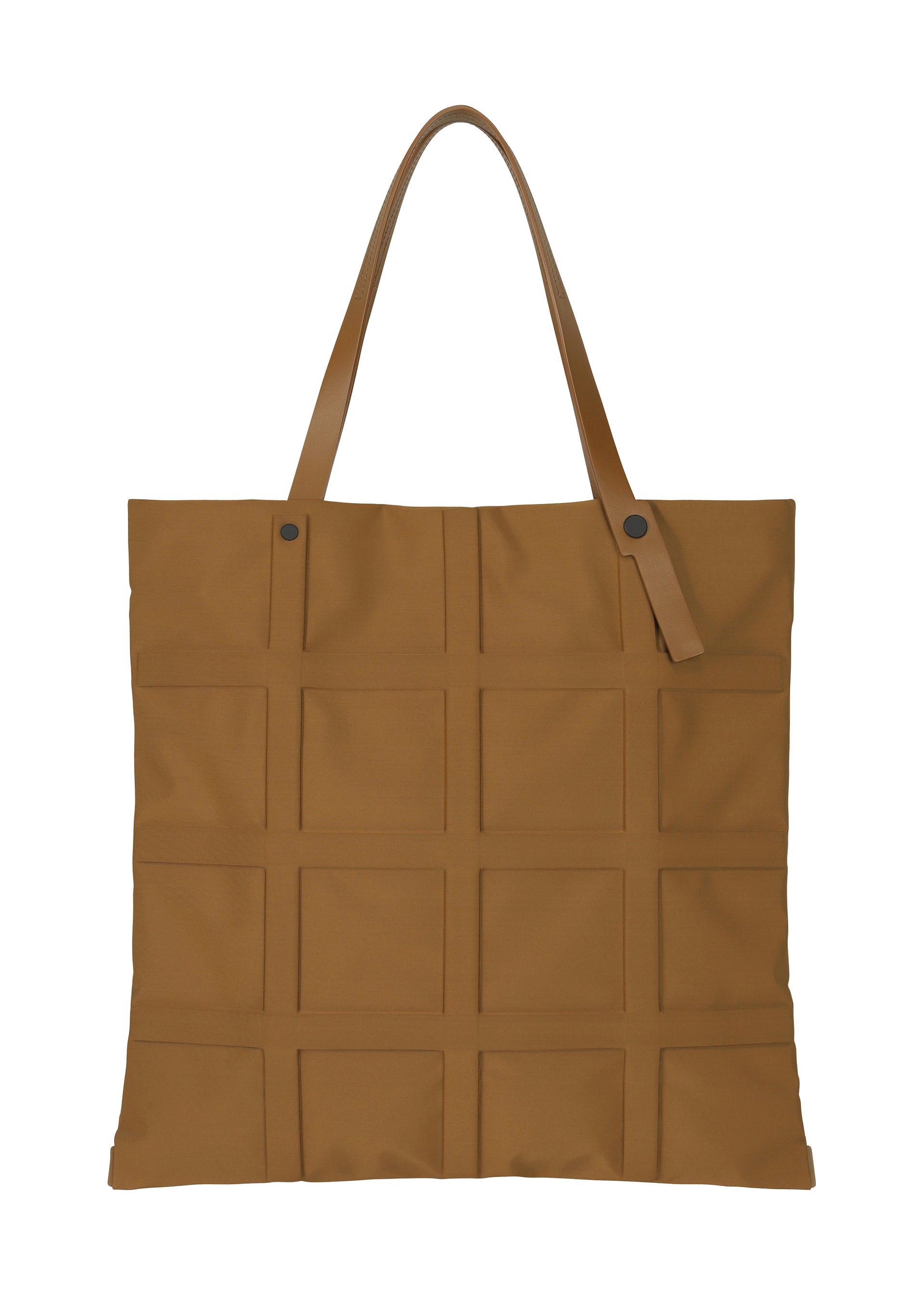 A product shot of the GOOD GOODS ISSEY MIYAKE GRID bag in brown (44).