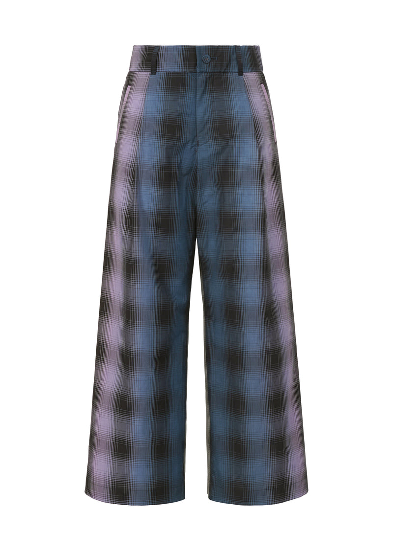 GRADATION CHECK Trousers Grey x Purple