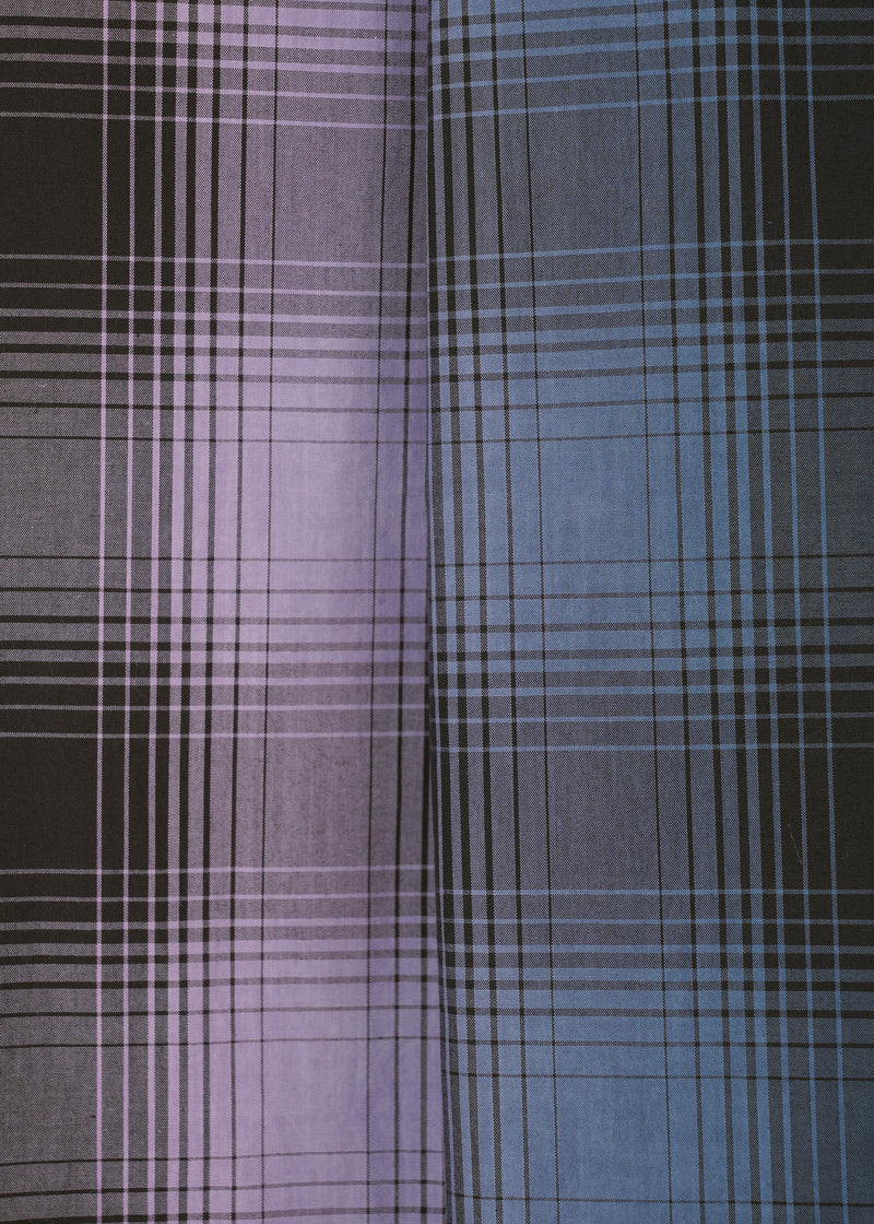 GRADATION CHECK Trousers Grey x Purple