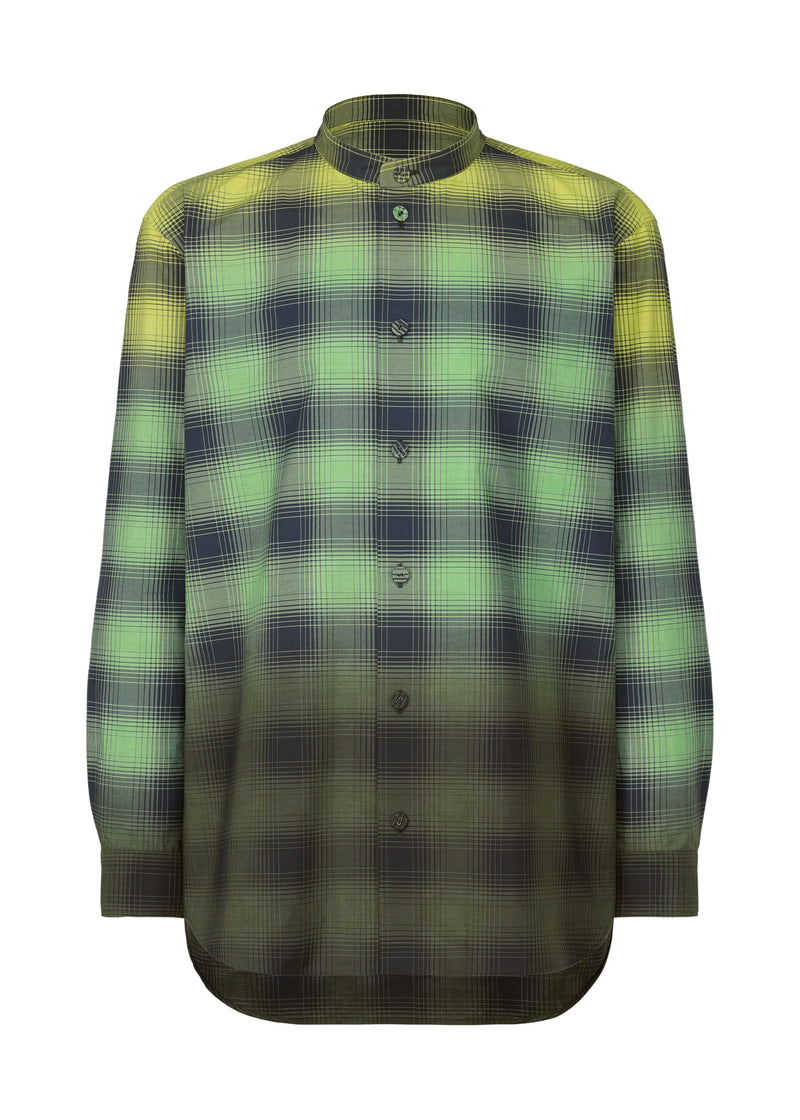 GRADATION CHECK Shirt Yellow x Green