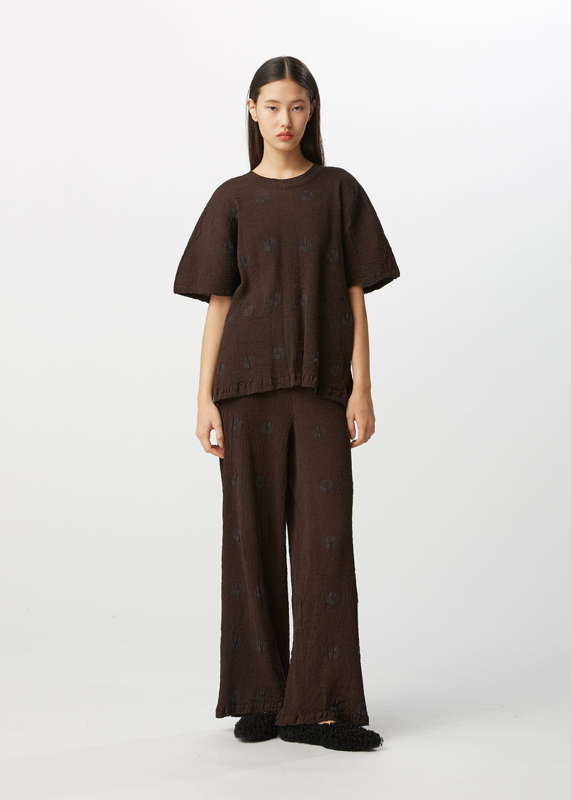 KYO CHIJIMI EMBROIDERY Trousers Dark Brown