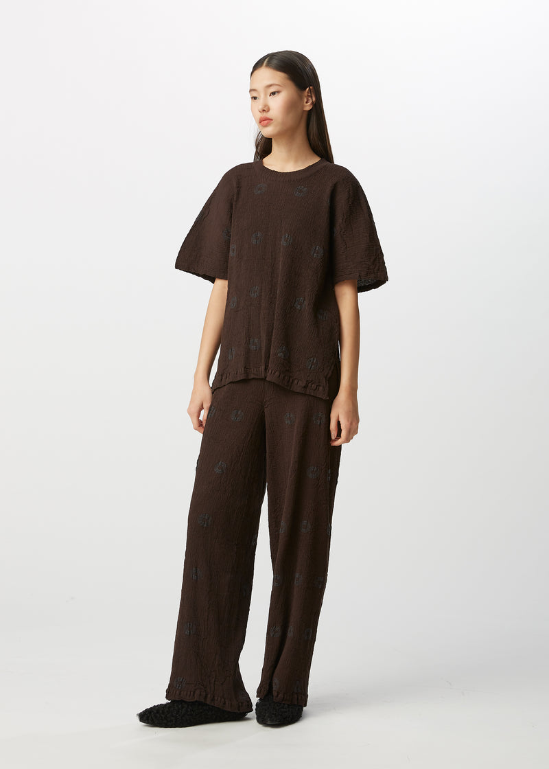 KYO CHIJIMI EMBROIDERY Trousers Dark Brown