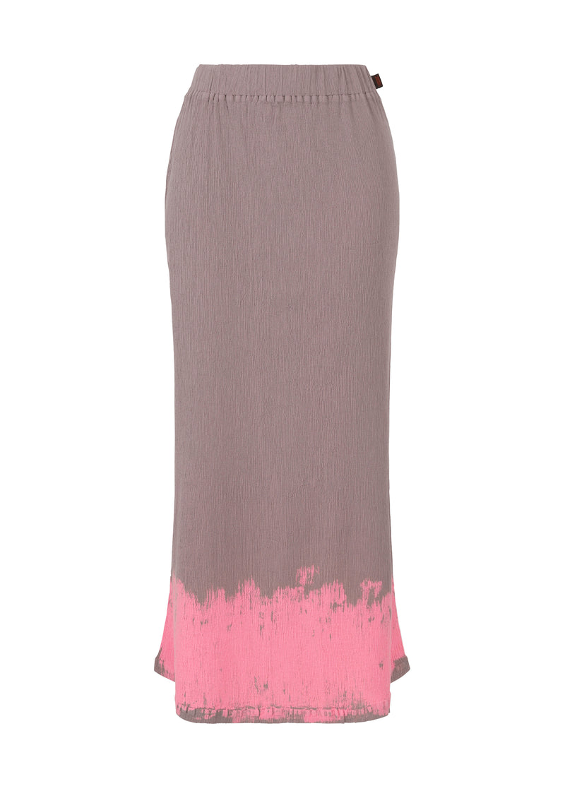 A product shot of the HAAT  KYO CHIJIMI BRUSH PRINT skirt in pink (22)