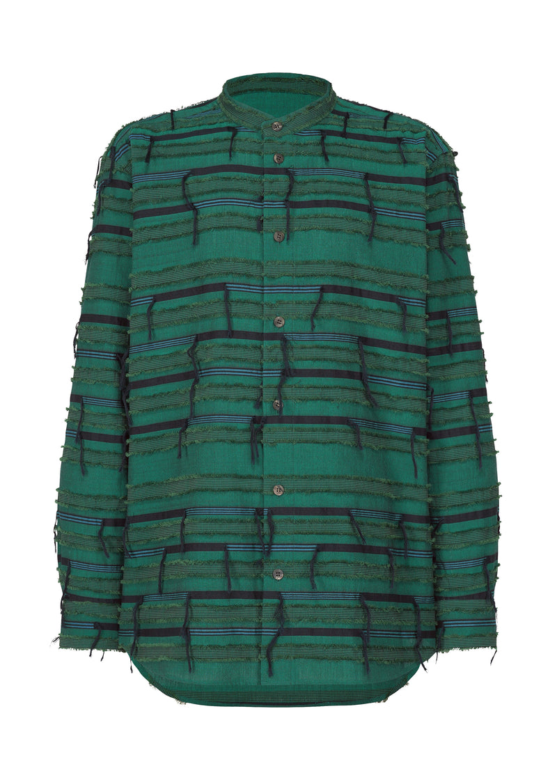 A product shot of the HAAT  FRINGE MIXED shirt in green (62)