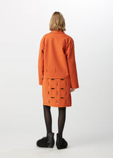 SLIT SQUARE Cardigan Orange