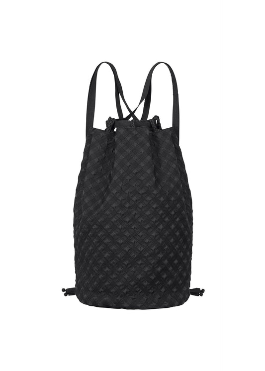 A product shot of the HAAT  MINI SQUARE PLAID backpack in brownish black (16)