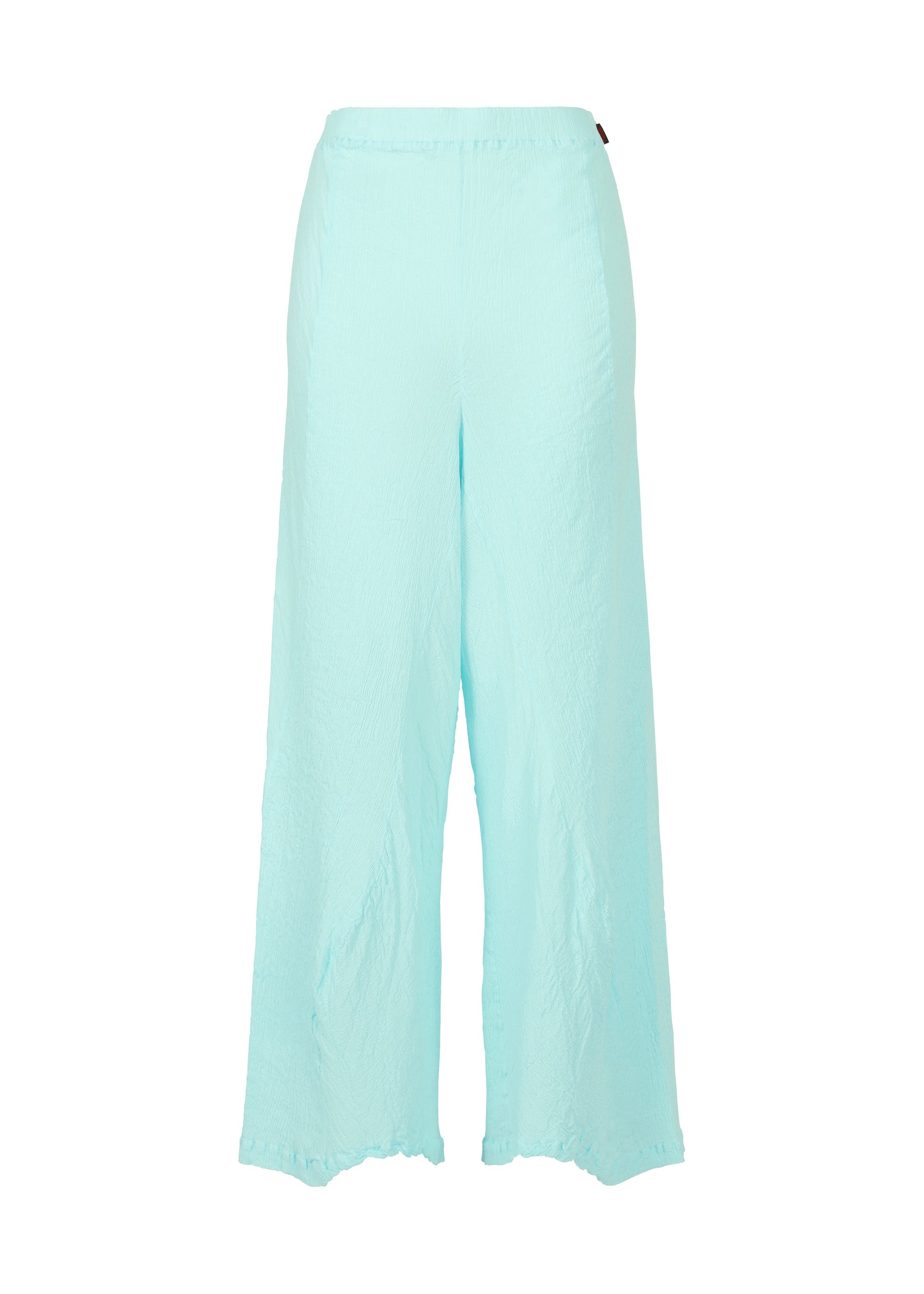 A product shot of the HAAT KYO CHIJIMI WAVY trousers in light blue (70).