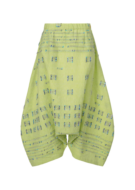 A product shot of the HAAT KOMOREBI trousers in green (62).