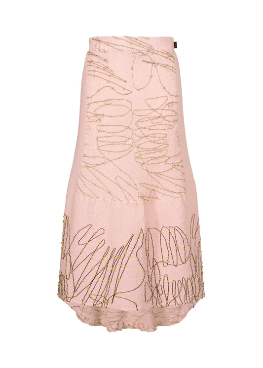 A product shot of the HAAT KYO CHIJIMI HOTARU skirt in pale pink (21).