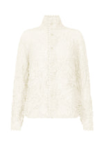 A product shot of the HAAT KUMO SHIBORI SUCKER shirt in white (01).