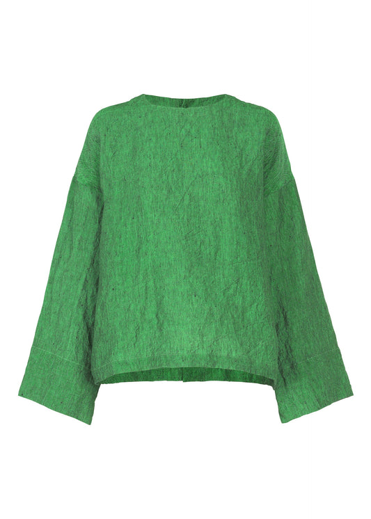 A product shot of the HAAT GLOSSY LINEN shirt in green (62).