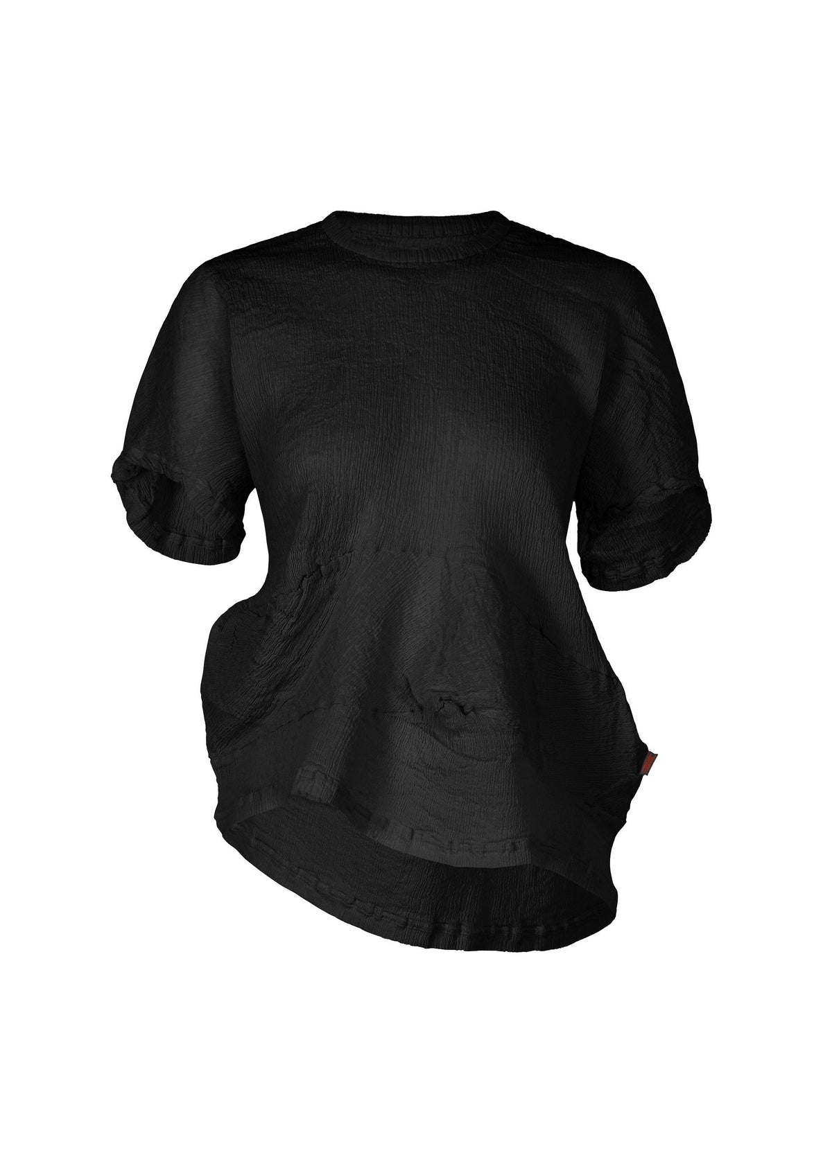 A product shot of the HAAT KYO CHIJIMI WAVY shirt in black (15).