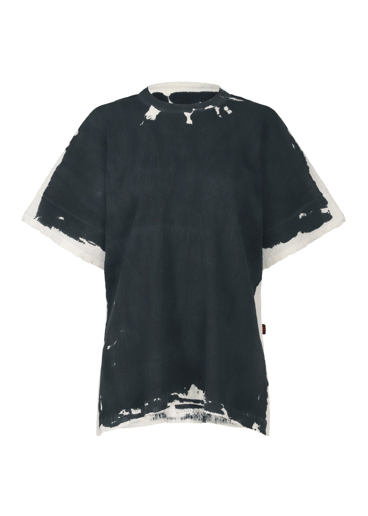 A product shot of the HAAT KYO CHIJIMI OVER PRINT shirt in charcoal (14).