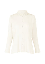 A product shot of the HAAT KYO CHIJIMI MAY shirt in white (01).