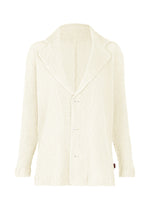 A product shot of the HAAT KYO CHIJIMI 2WAY cardigan in white (01).
