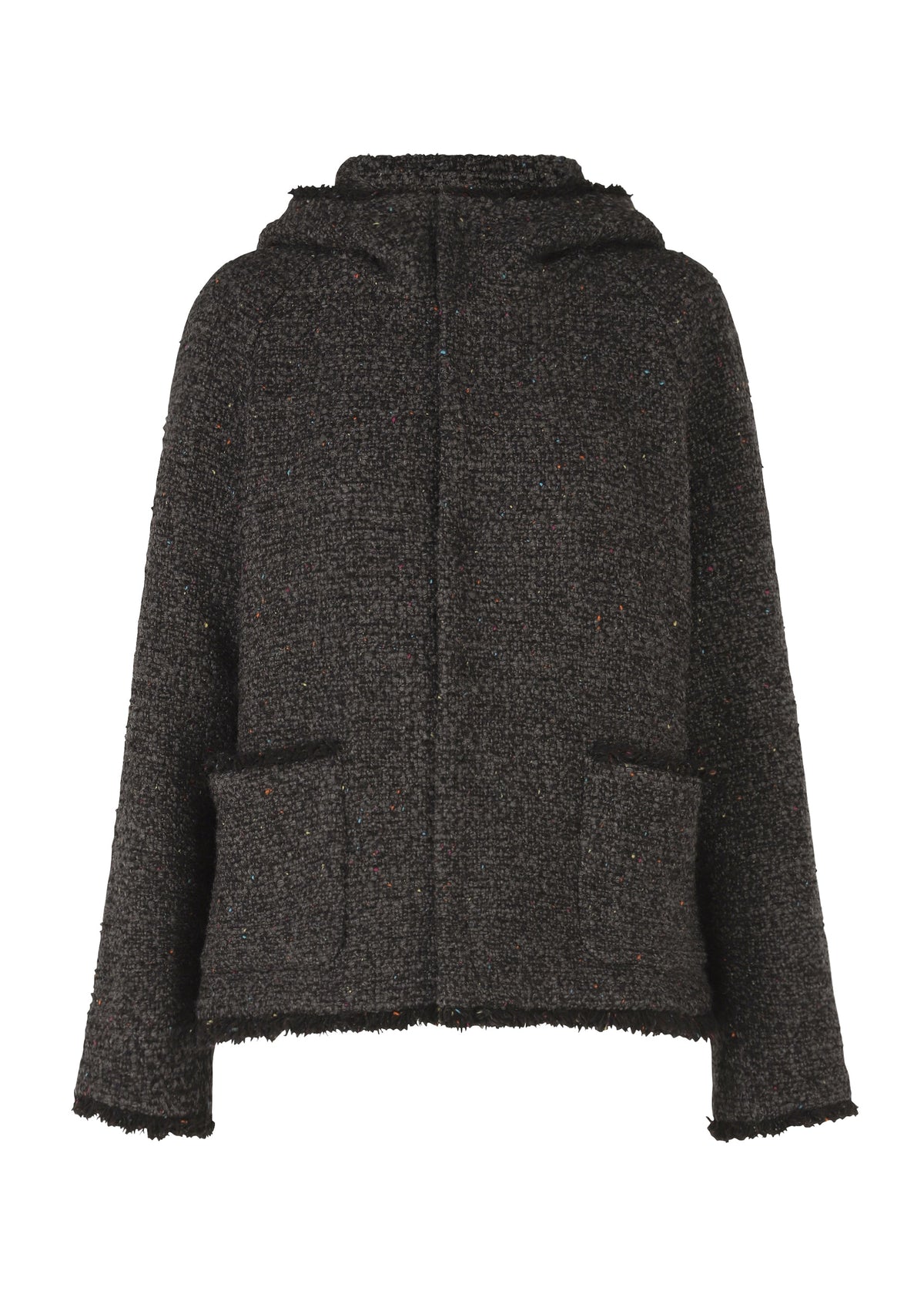 A product shot of the HAAT ROVING NEP jacket in charcoal (14).