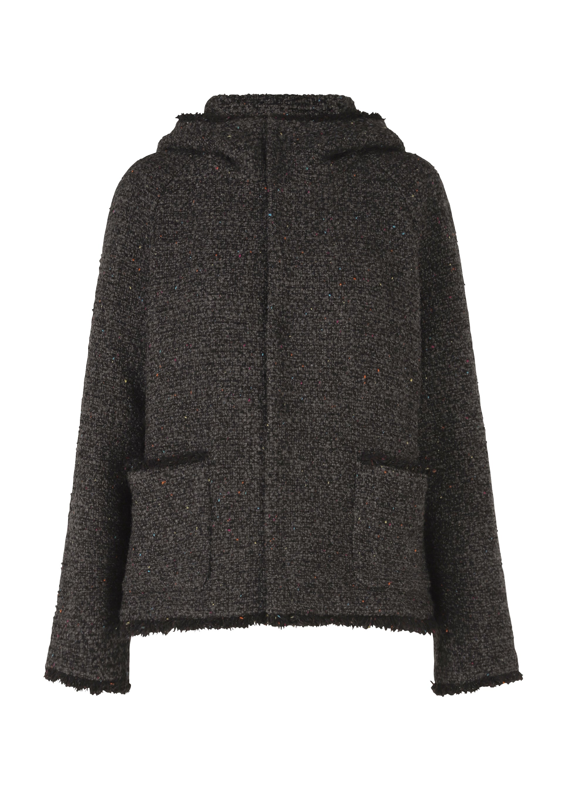 A product shot of the HAAT ROVING NEP jacket in charcoal (14).