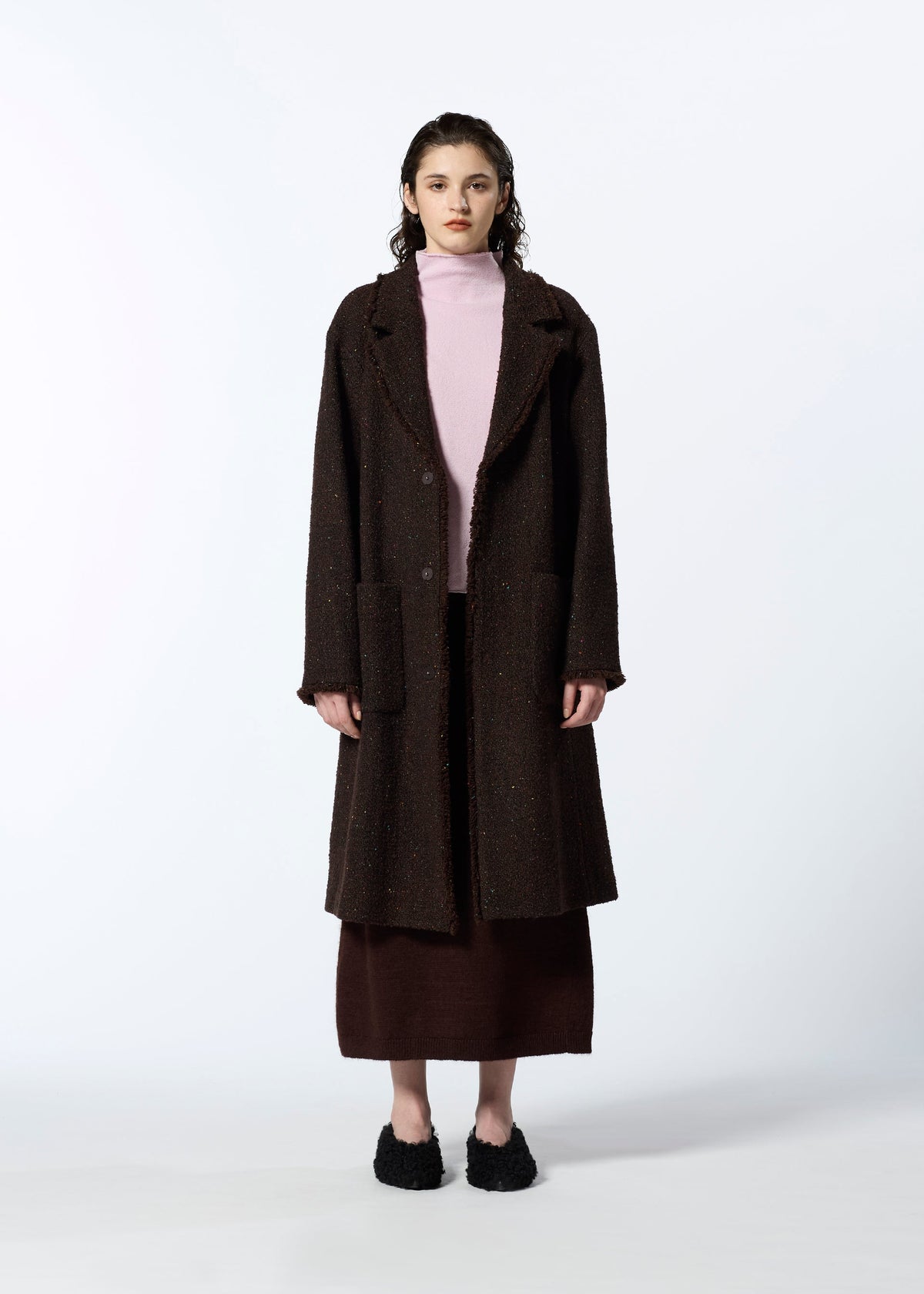 A model wears the HAAT ROVING NEP jacket.
