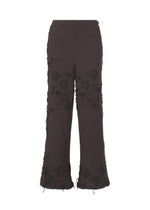 A product shot of the HAAT KYO CHIJIMI CUT LOOP trousers in dark brown (45).