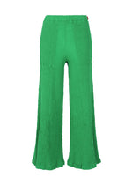 A product shot of the HAAT KYO CHIJIMI SEPTEMBER trousers in green (62).
