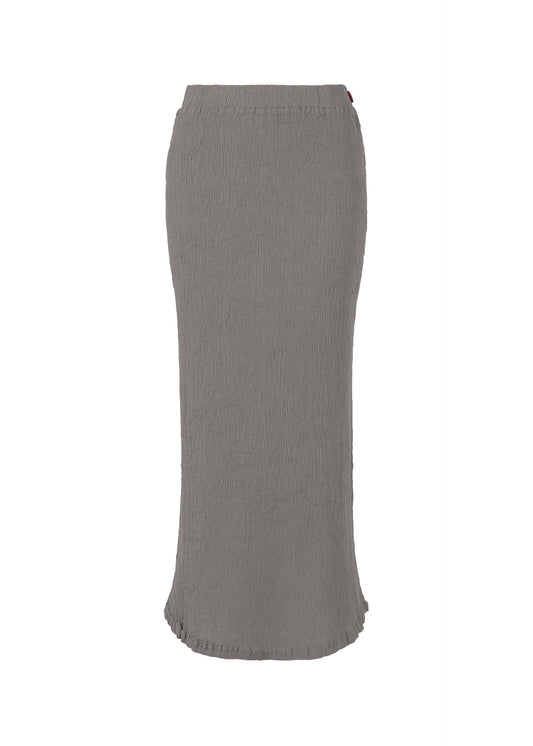 A product shot of the HAAT KYO CHIJIMI AUGUST skirt in grey (12).